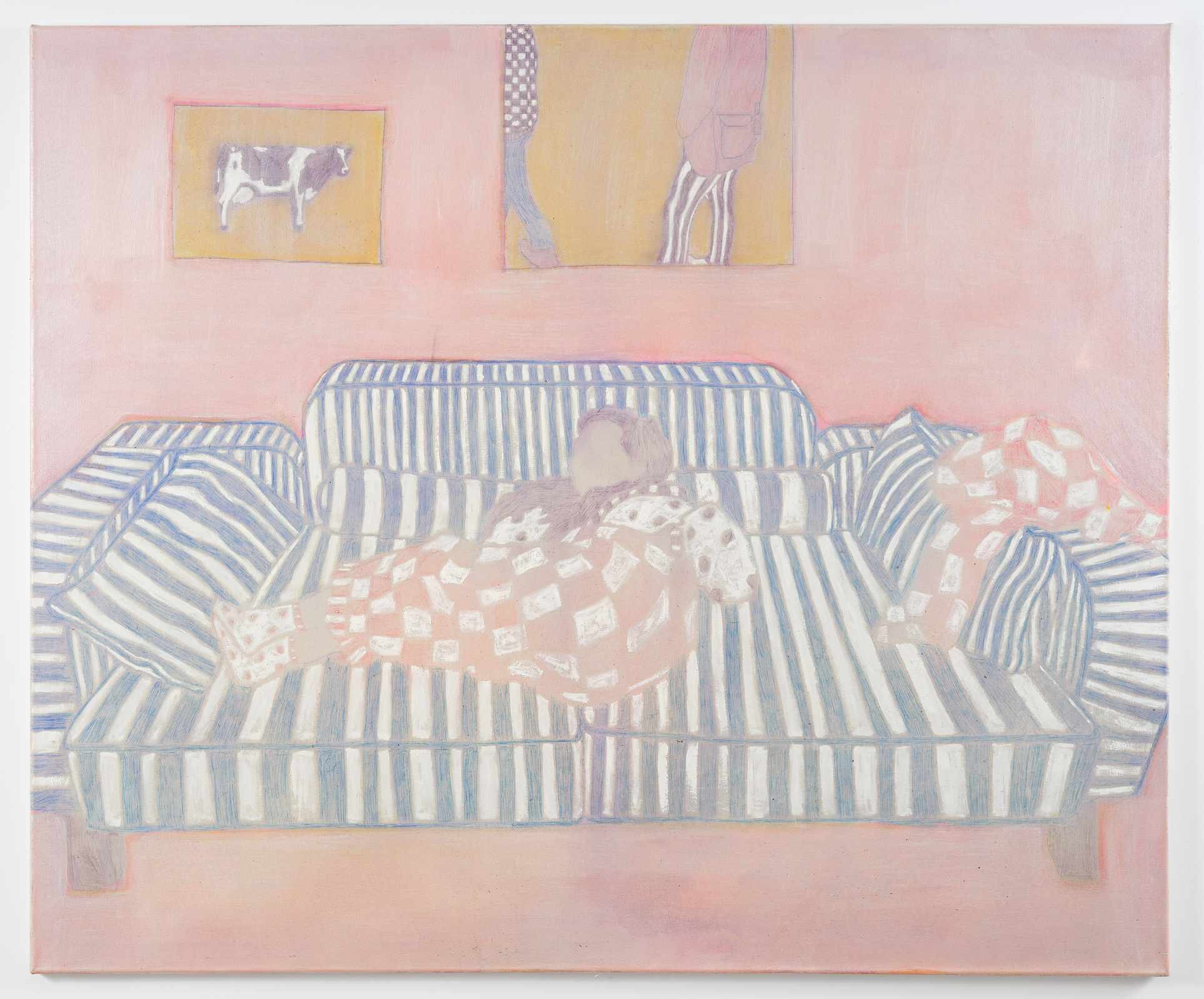 Christoph Matthes, <i>not flawless but gorgeous</i>, 2022. Mixed media on canvas, 49 1/4 x 59 in (125 x 150 cm)